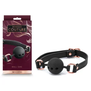 Bondage Couture Ball Gag - Black - Black Mouth Restraint